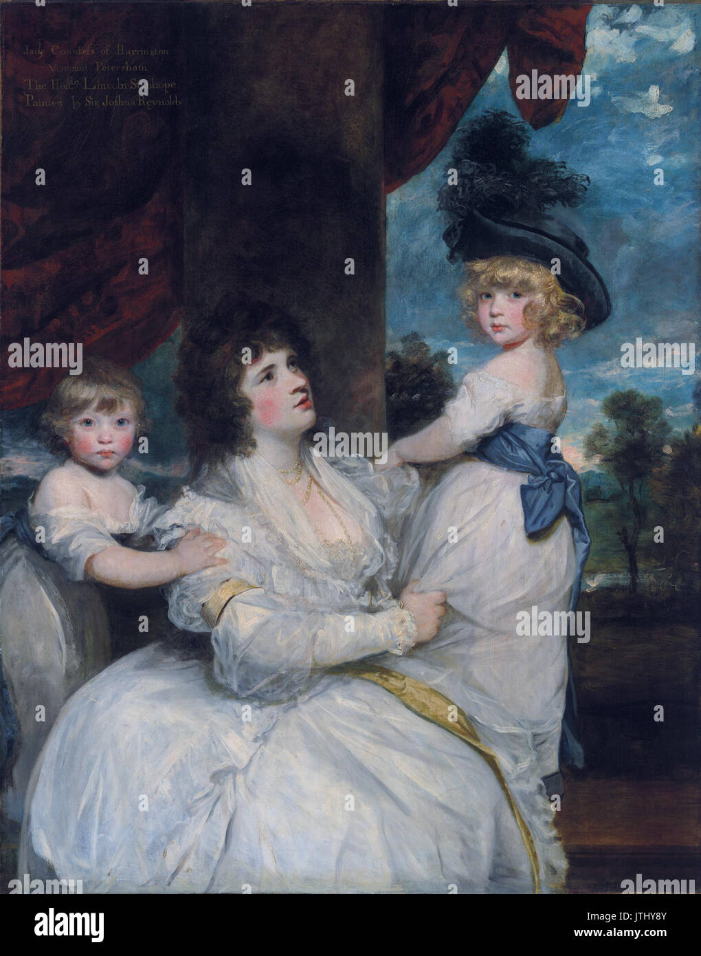Jane, contessa di Harrington, con i suoi figli, il Visconte Petersham e gli onorevoli Lincoln Stanhope, da Joshua Reynolds Foto Stock