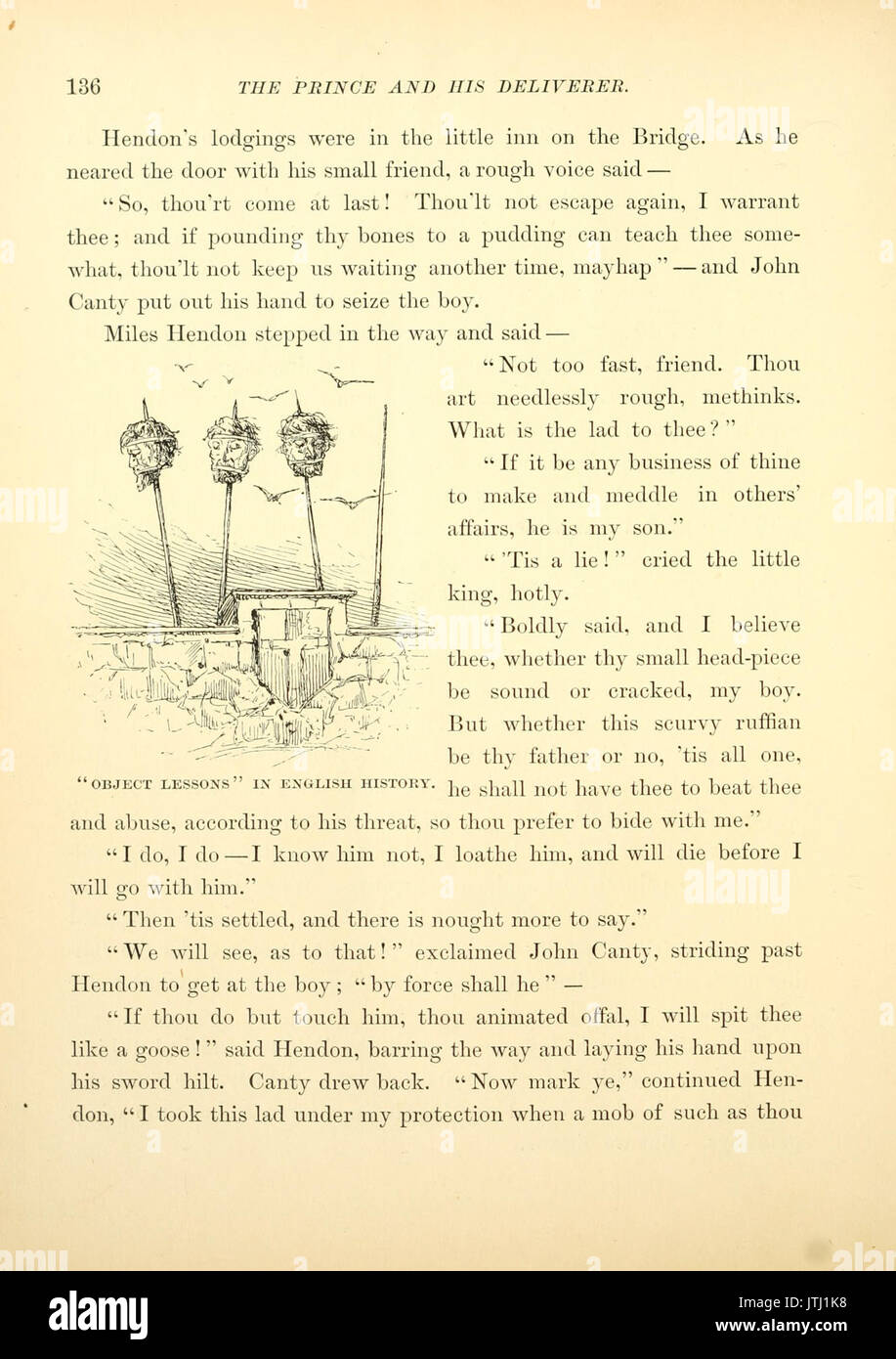 Il principe e il pauper, p. 136 Foto Stock