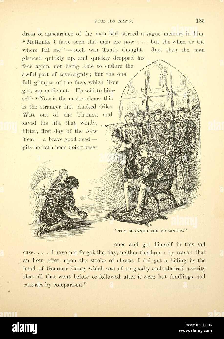 Il principe e il pauper, p. 183 Foto Stock