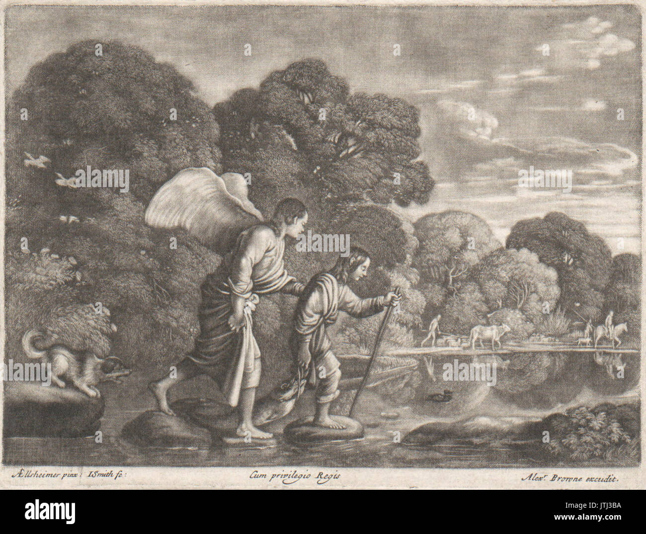 John Smith Tobiolo e l'angelo (dopo Elsheimer Adam) Foto Stock