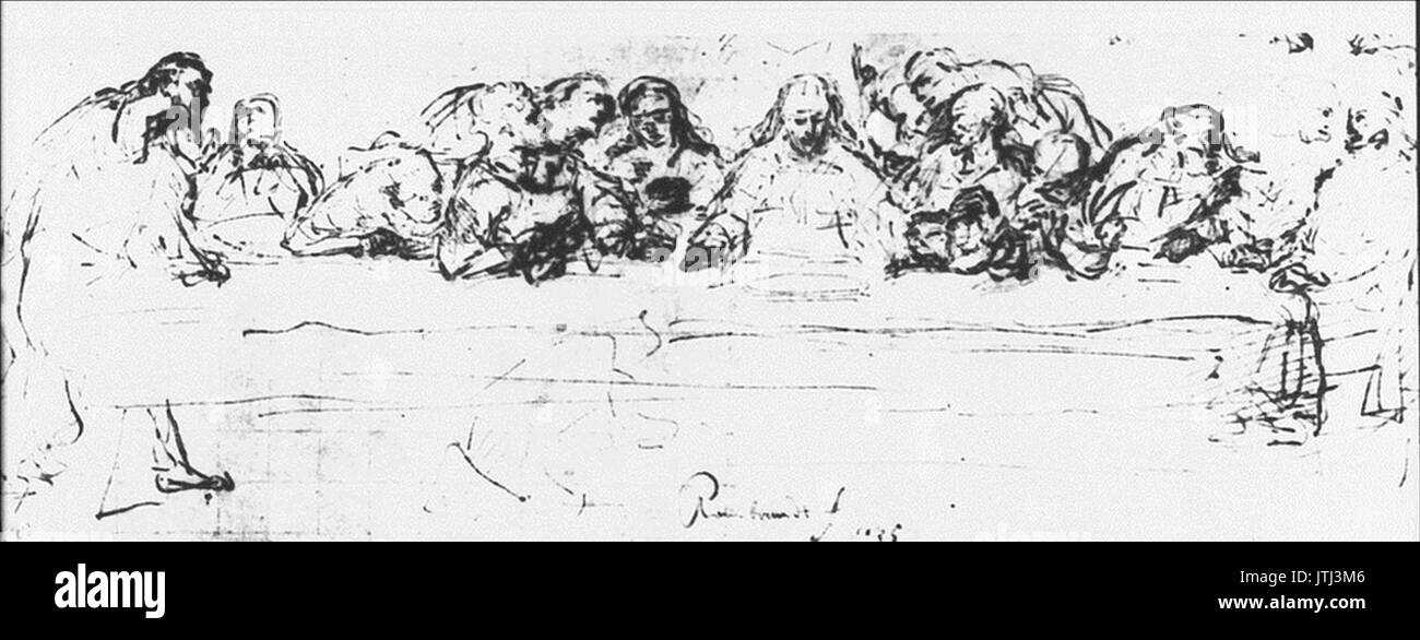 Rembrandt l Ultima Cena, dopo Leonardo da Vinci (Berlino) Foto Stock