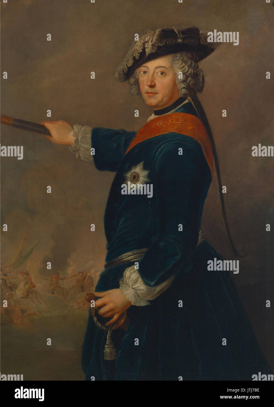 Antoine Pesne Friedrich II. als Feldherr (1745) Foto Stock