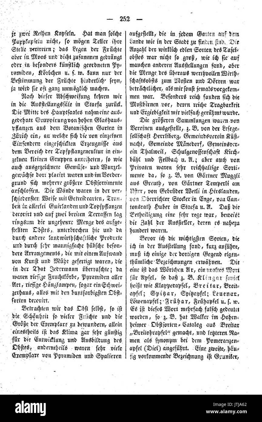 Pomologische Monatshefte Heft 1 252 Foto Stock