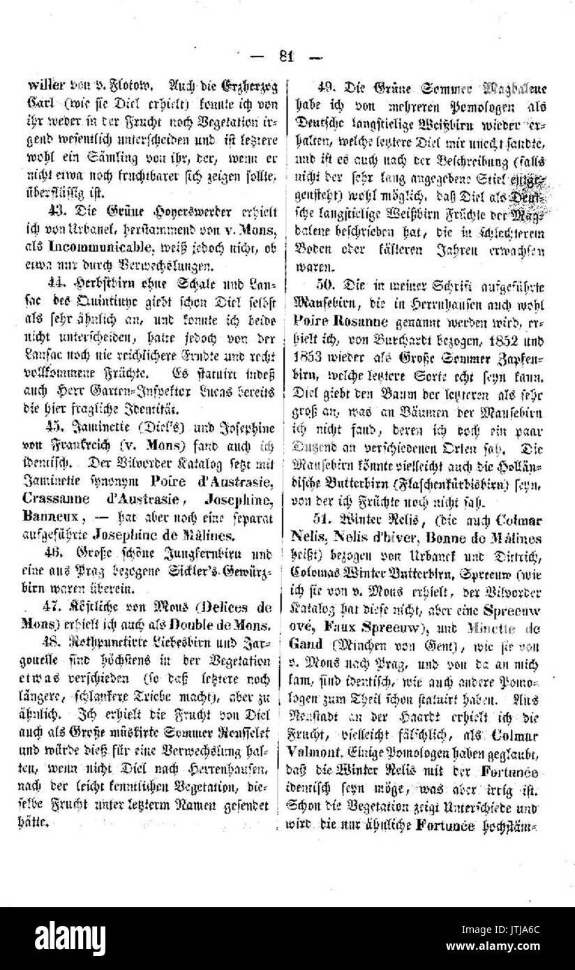 Pomologische Monatshefte Heft 1 081 Foto Stock