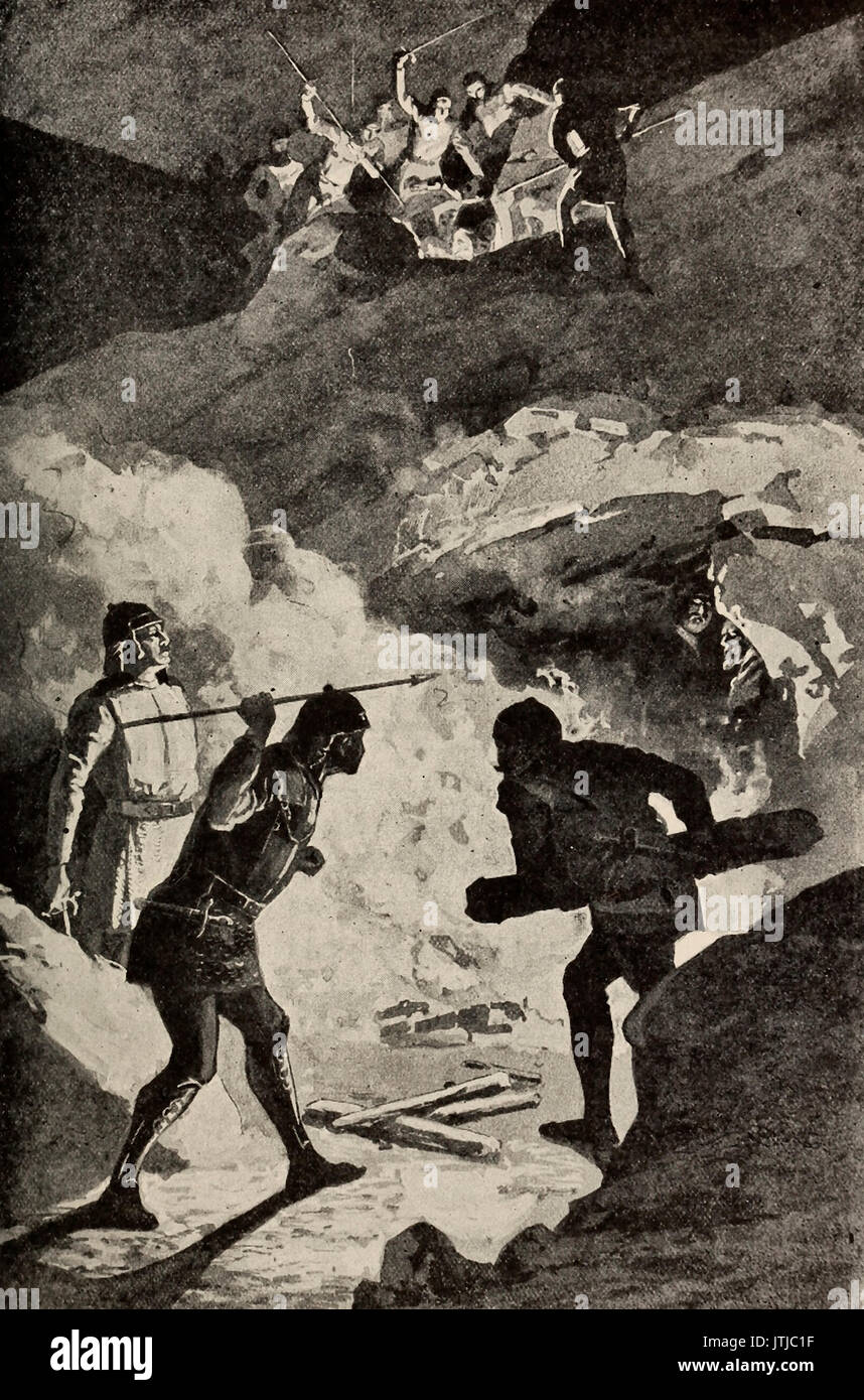 Waldenses rifugiarsi in una grotta ed è soffocato a morte Foto Stock