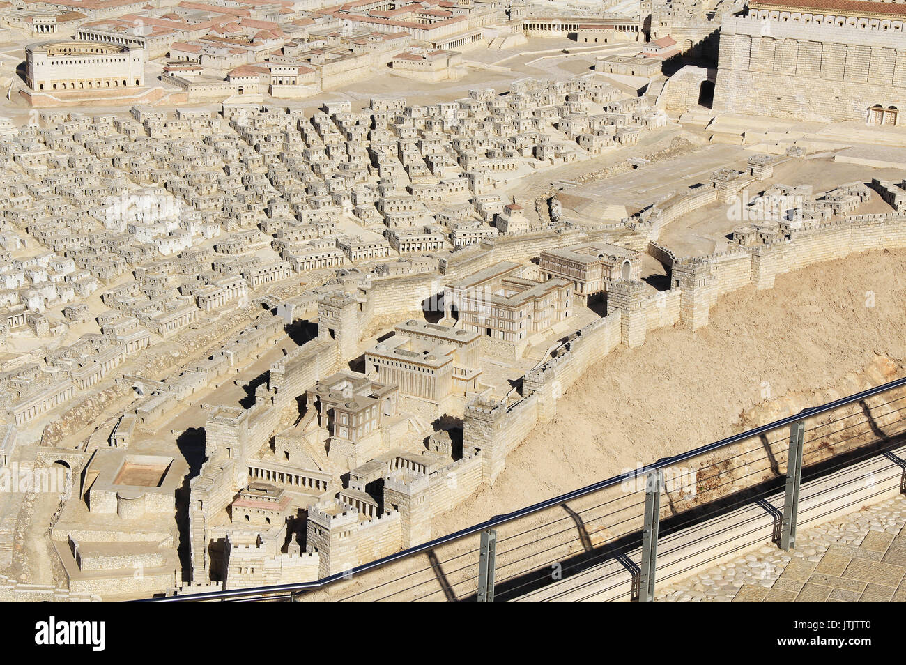Modello di antica Gerusalemme al Tempo del secondo tempio. Compresa la piscina di Siloe, Sinagoga dei Liberti, Adiabenian Palazzi Reali nel Foto Stock