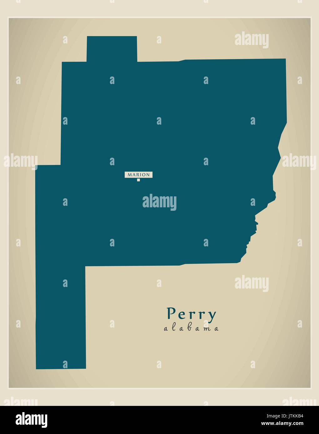 Mappa moderno - Perry Alabama county USA illustrazione Illustrazione Vettoriale