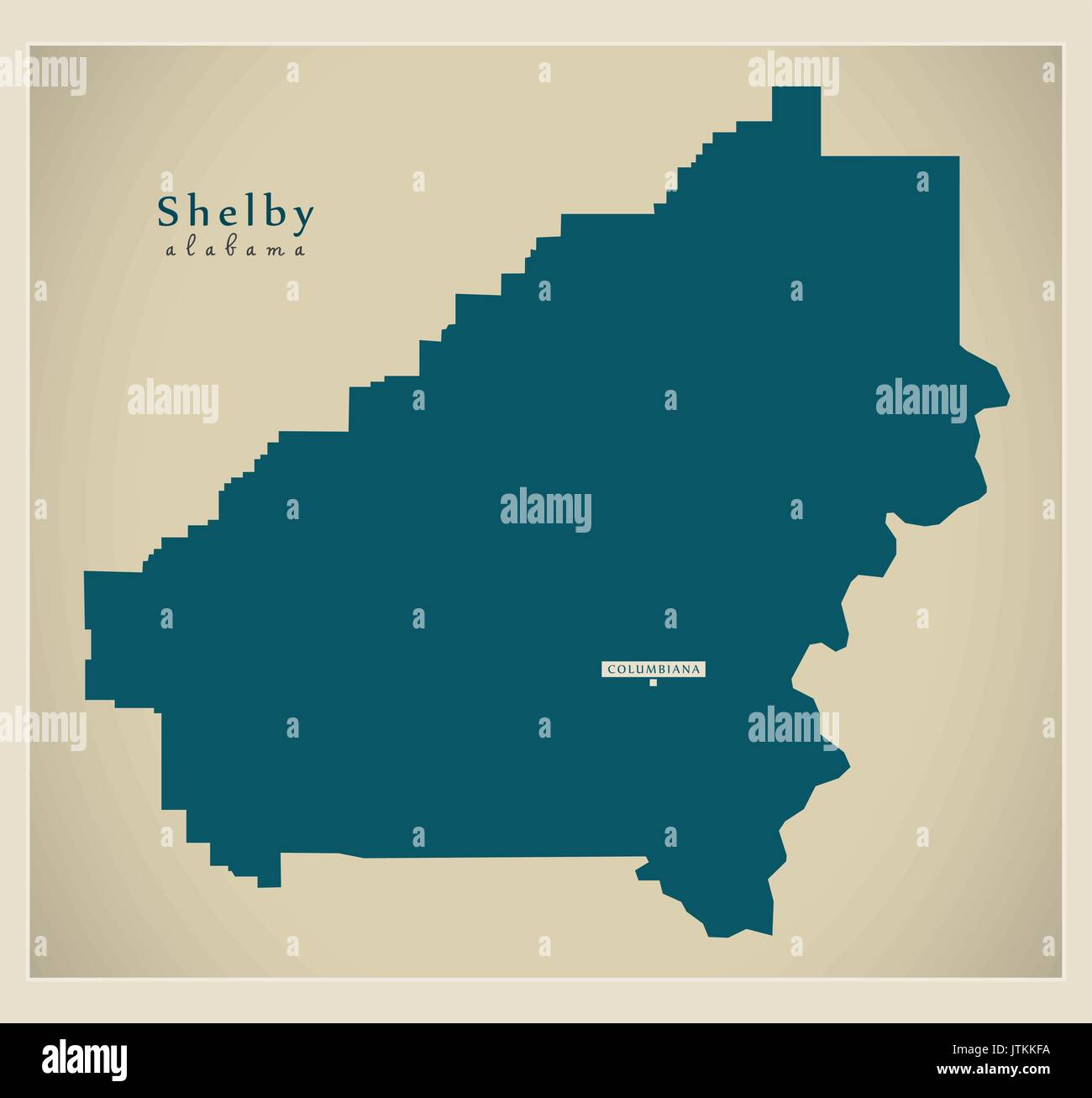 Mappa moderno - Alabama Shelby County USA illustrazione Illustrazione Vettoriale