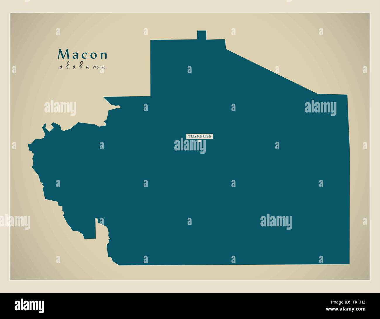 Mappa moderno - Macon Alabama county USA illustrazione Illustrazione Vettoriale
