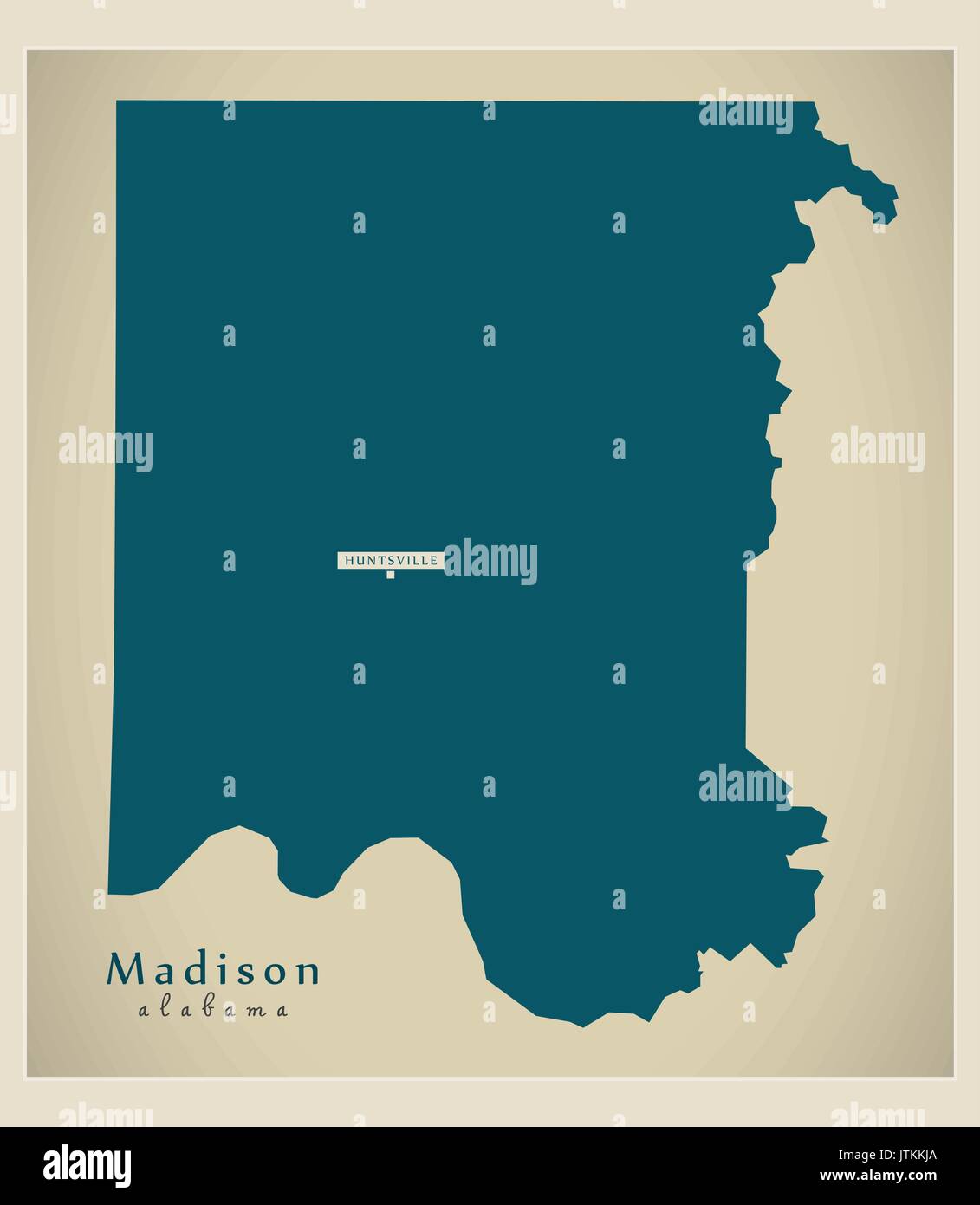 Mappa moderno - Madison Alabama county USA illustrazione Illustrazione Vettoriale