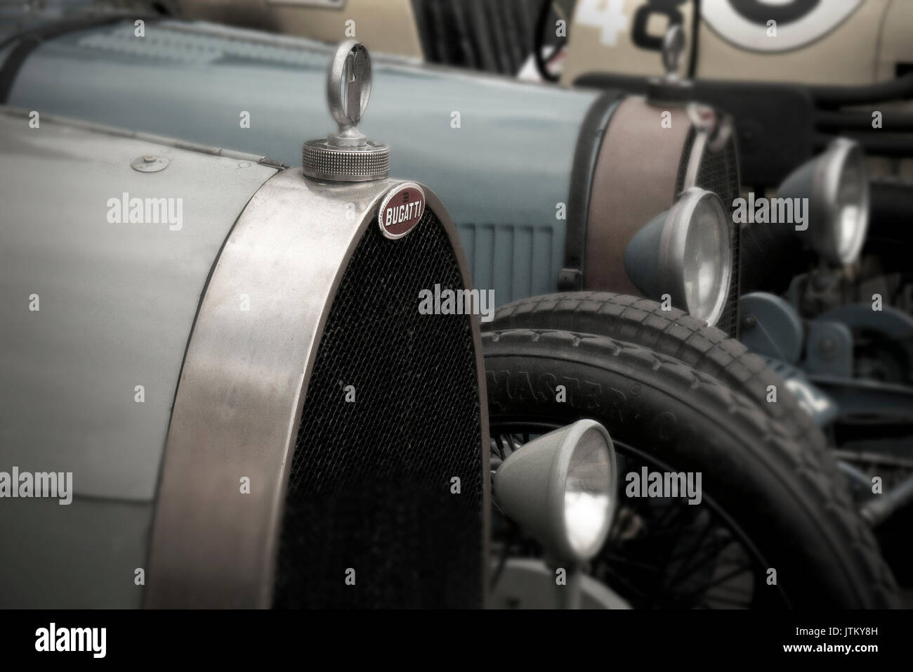 Vecchio vintage Bugatti auto,bicester giornata del patrimonio,bicester,oxfordshire,Inghilterra Foto Stock