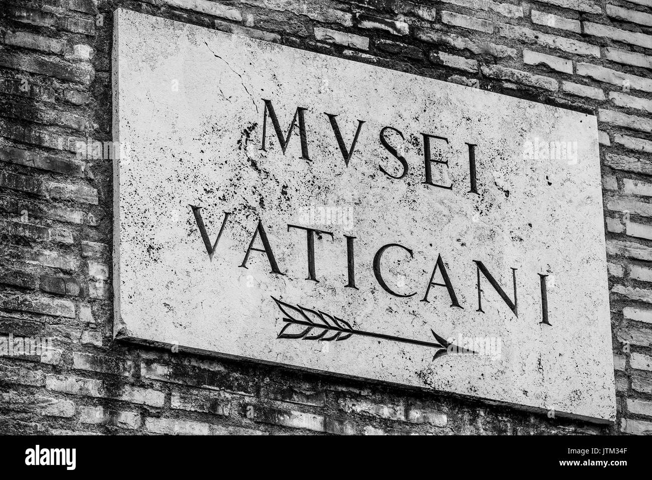 Indicazioni per i musei vaticani Foto Stock