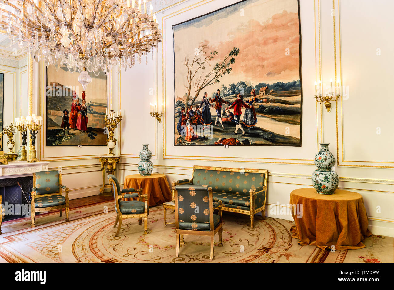 BRUXELLES, Belgio - 13 August 2014: Royal Palace di Bruxelles, Bruxelles, palazzo ufficiale del re e la Regina dei Belgi. Foto Stock