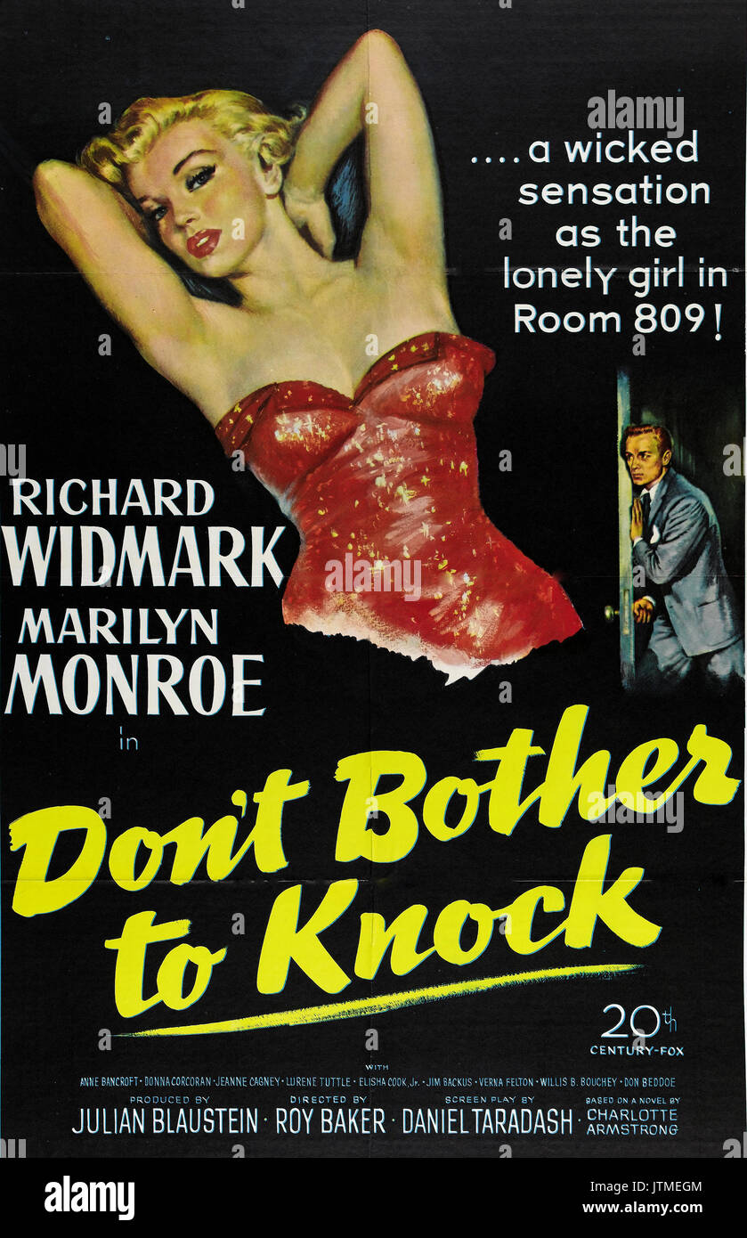 Non preoccupatevi DI KNOCK 1952 XX Century Fox film noir con Marilyn Monroe e Richard Widmark Foto Stock