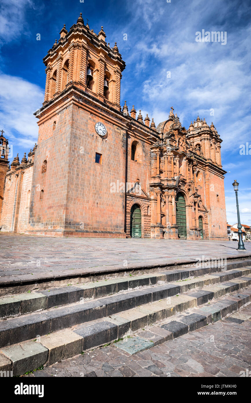 Cusco, Perù - plaza de Armas e la cattedrale del cuzco. montagne delle Ande, Sud America. Foto Stock