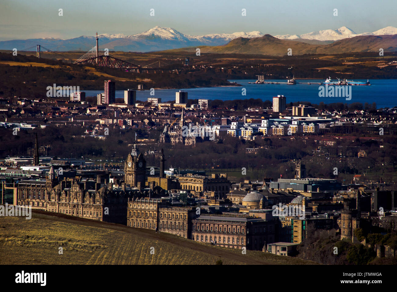 Vista da Edimburgo a Trossachs National Park Foto Stock