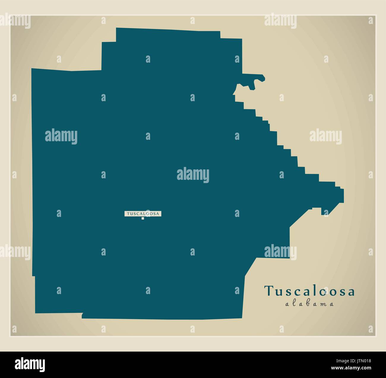 Mappa moderno - Tuscaloosa Alabama county USA illustrazione Illustrazione Vettoriale