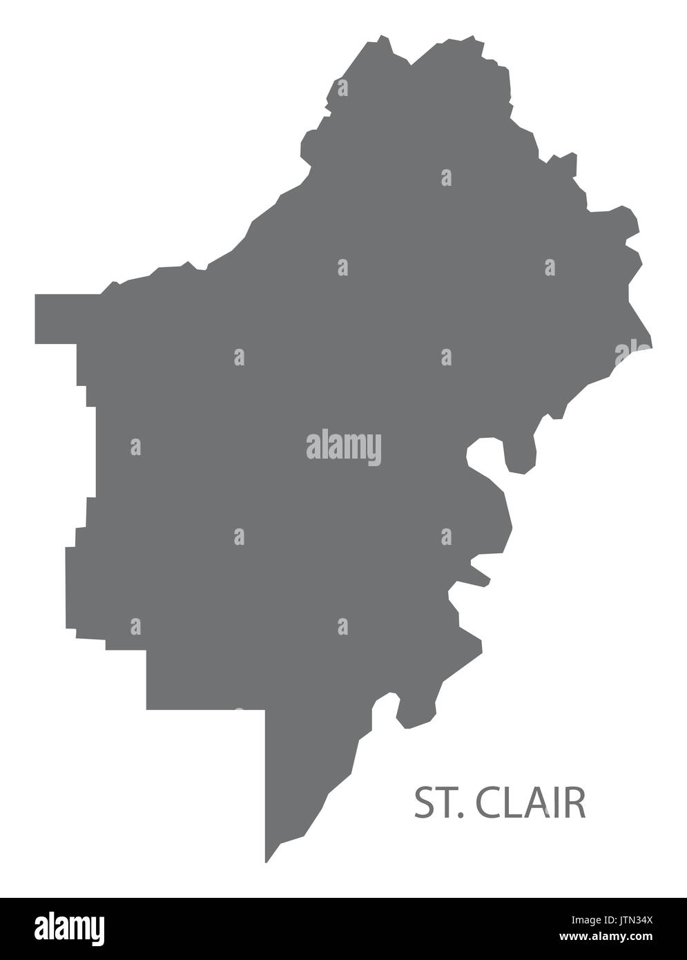 St Clair County map di Alabama USA grigio silhouette di illustrazione Illustrazione Vettoriale