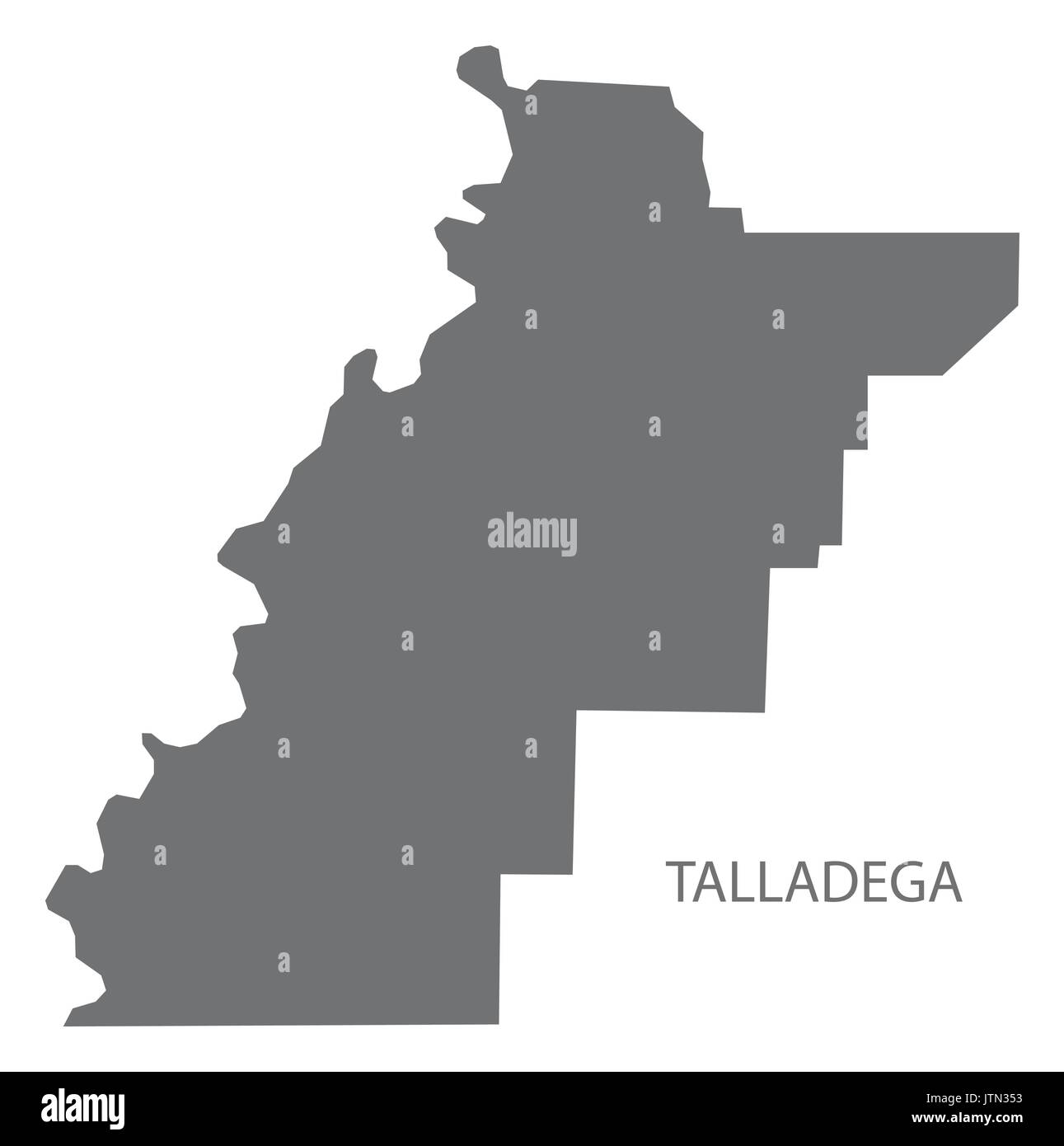 Talladega county map di Alabama USA grigio silhouette di illustrazione Illustrazione Vettoriale