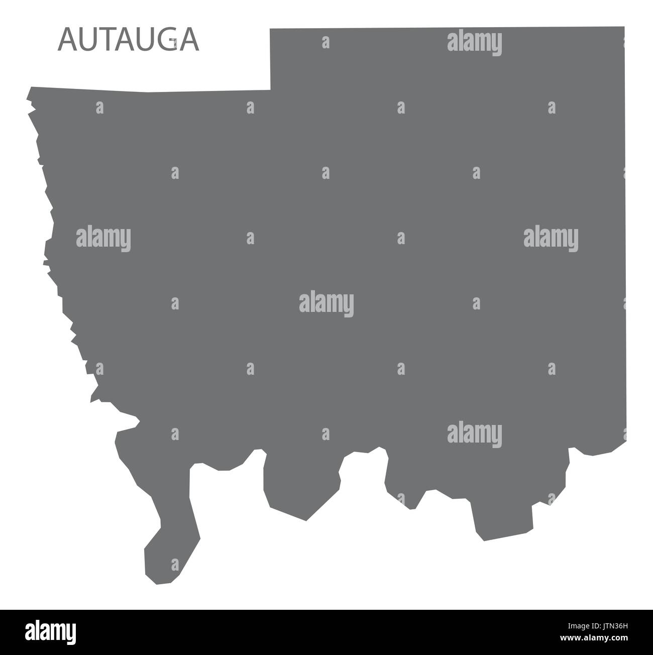 Autauga county map di Alabama USA grigio silhouette di illustrazione Illustrazione Vettoriale
