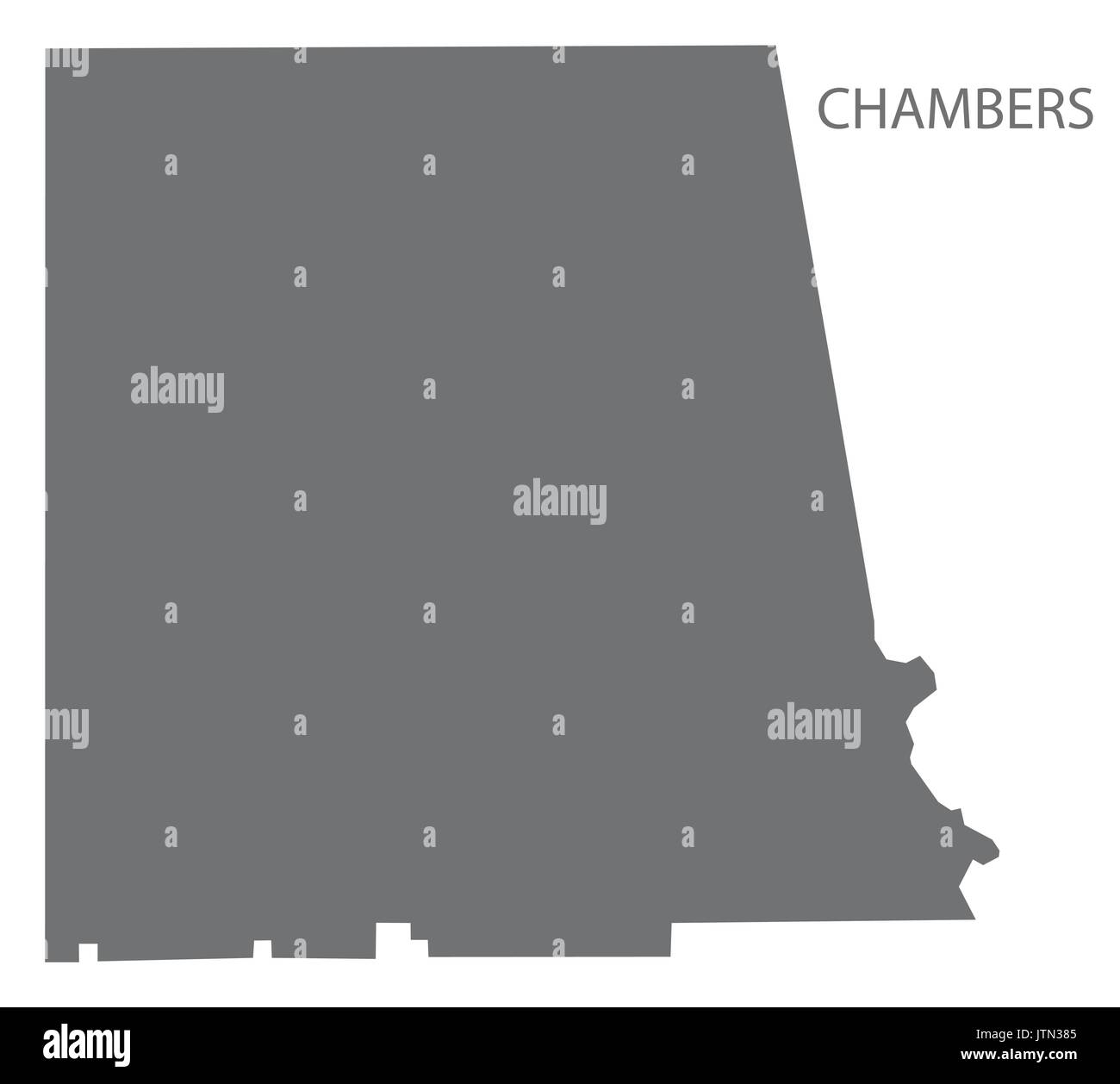 Camere county map di Alabama USA grigio silhouette di illustrazione Illustrazione Vettoriale