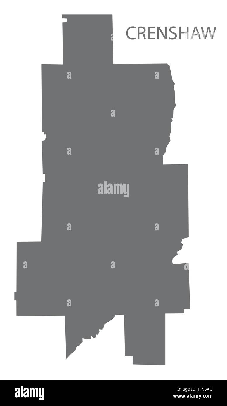 Crenshaw county map di Alabama USA grigio silhouette di illustrazione Illustrazione Vettoriale