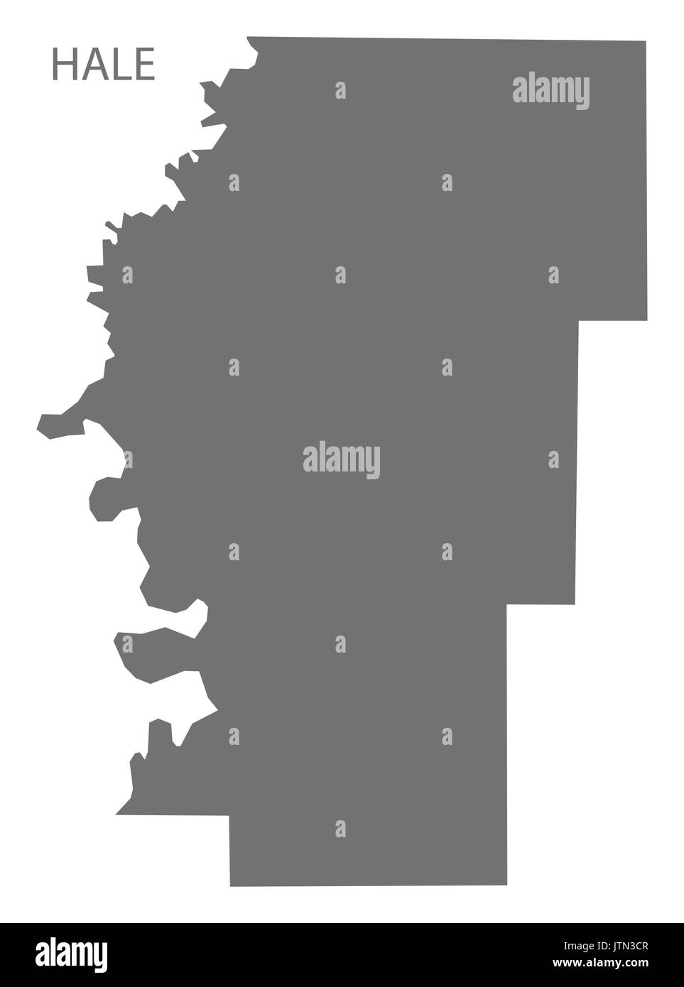Hale county map di Alabama USA grigio silhouette di illustrazione Illustrazione Vettoriale