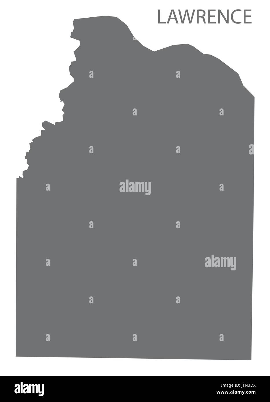 Lawrence county map di Alabama USA grigio silhouette di illustrazione Illustrazione Vettoriale