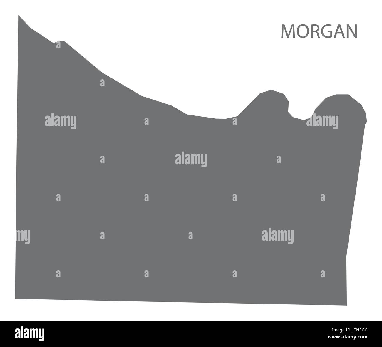 Morgan county map di Alabama USA grigio silhouette di illustrazione Illustrazione Vettoriale