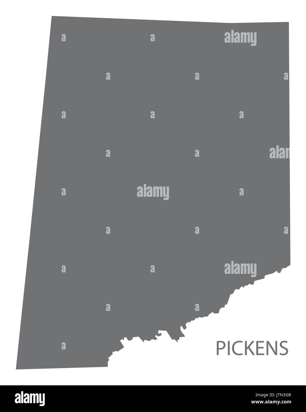 La contea di Pickens mappa di Alabama USA grigio silhouette di illustrazione Illustrazione Vettoriale