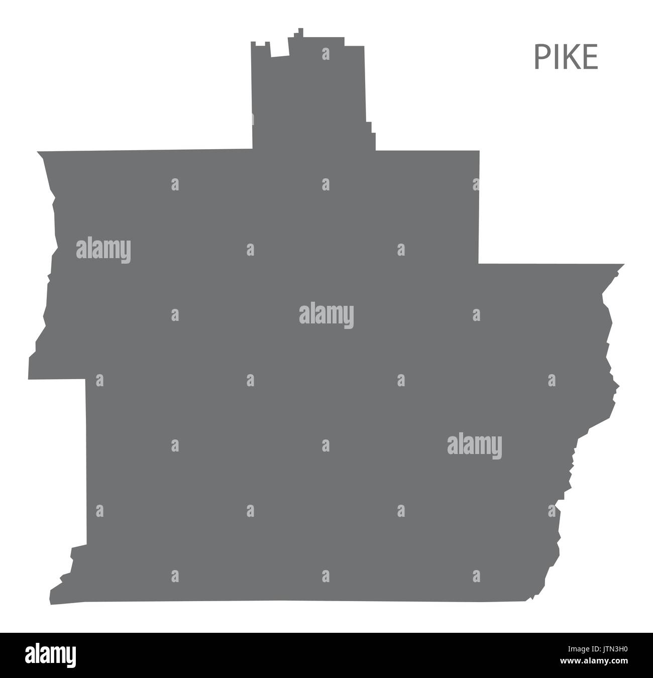 Pike county map di Alabama USA grigio silhouette di illustrazione Illustrazione Vettoriale