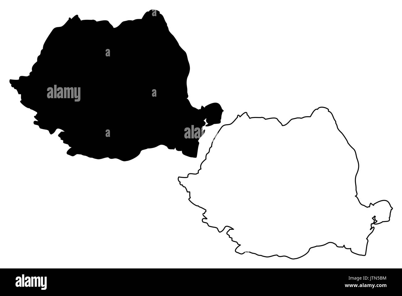 La Romania mappa illustrazione vettoriale, scribble schizzo Romania Illustrazione Vettoriale