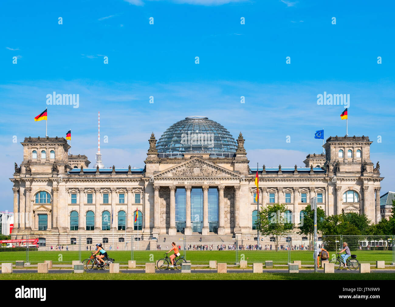 Il tedesco il palazzo del Reichstag a Berlino Germania Foto Stock