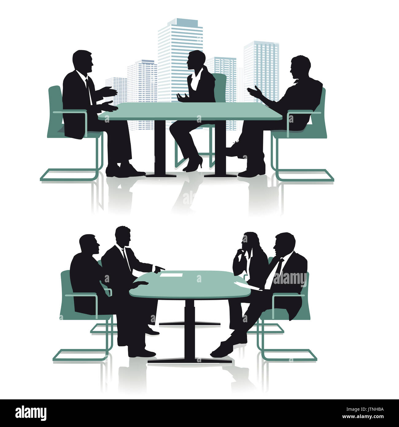 Business conference discussione, illustrazione Foto Stock