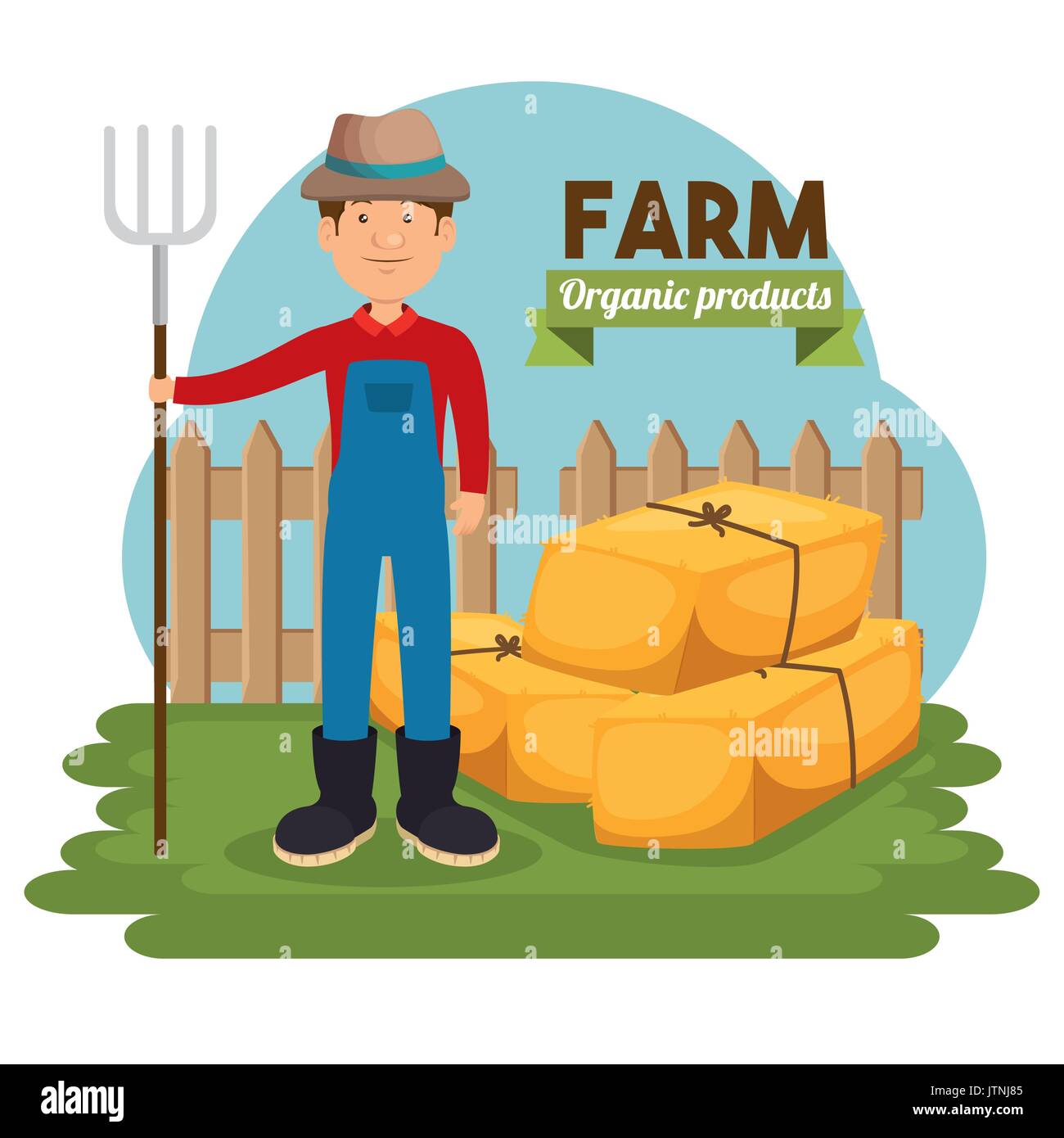 Agricoltura Agricoltura e balle di fieno icona Illustrazione Vettoriale