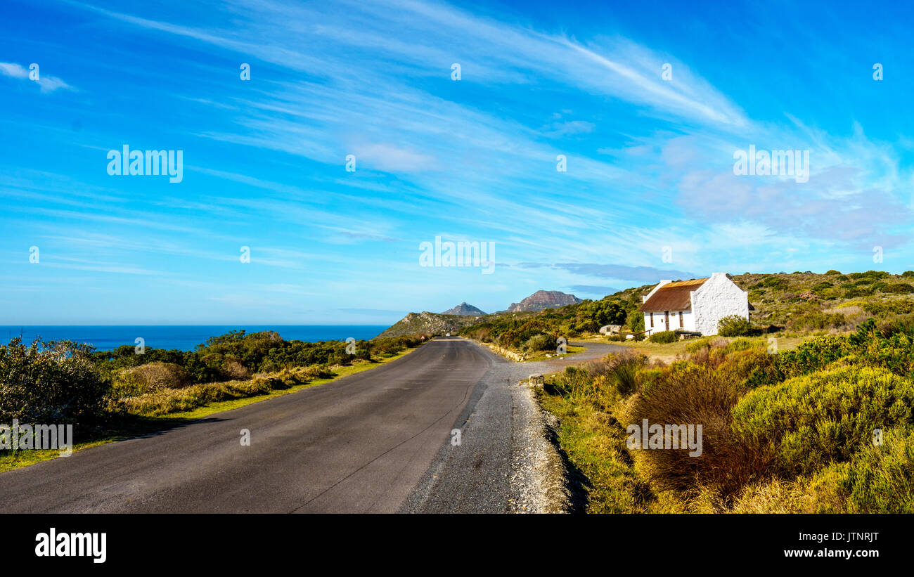 Strada principale a Capo di Buona Speranza riserva naturale vicino alla punta meridionale della Penisola del Capo in Sud Africaday drive, Foto Stock