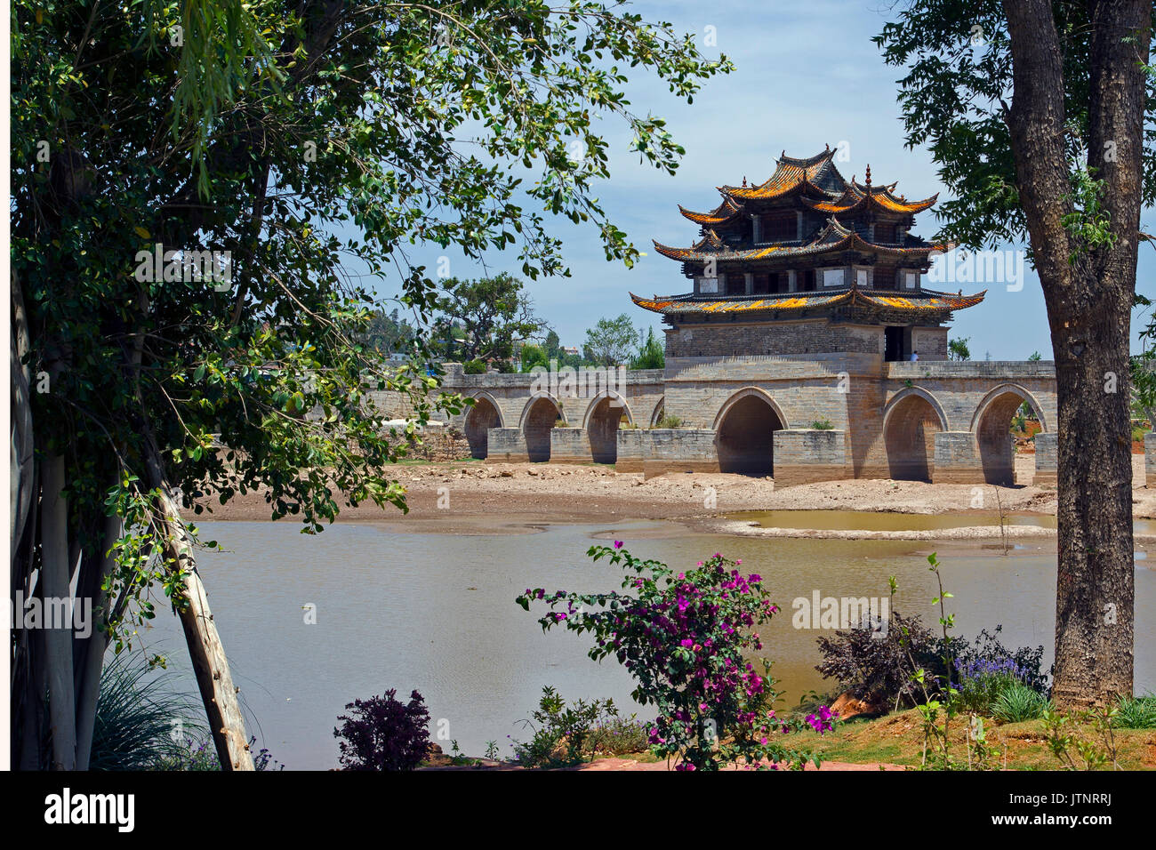 Double Dragon Bridge, Chenguan, Yunnan - Cina Foto Stock