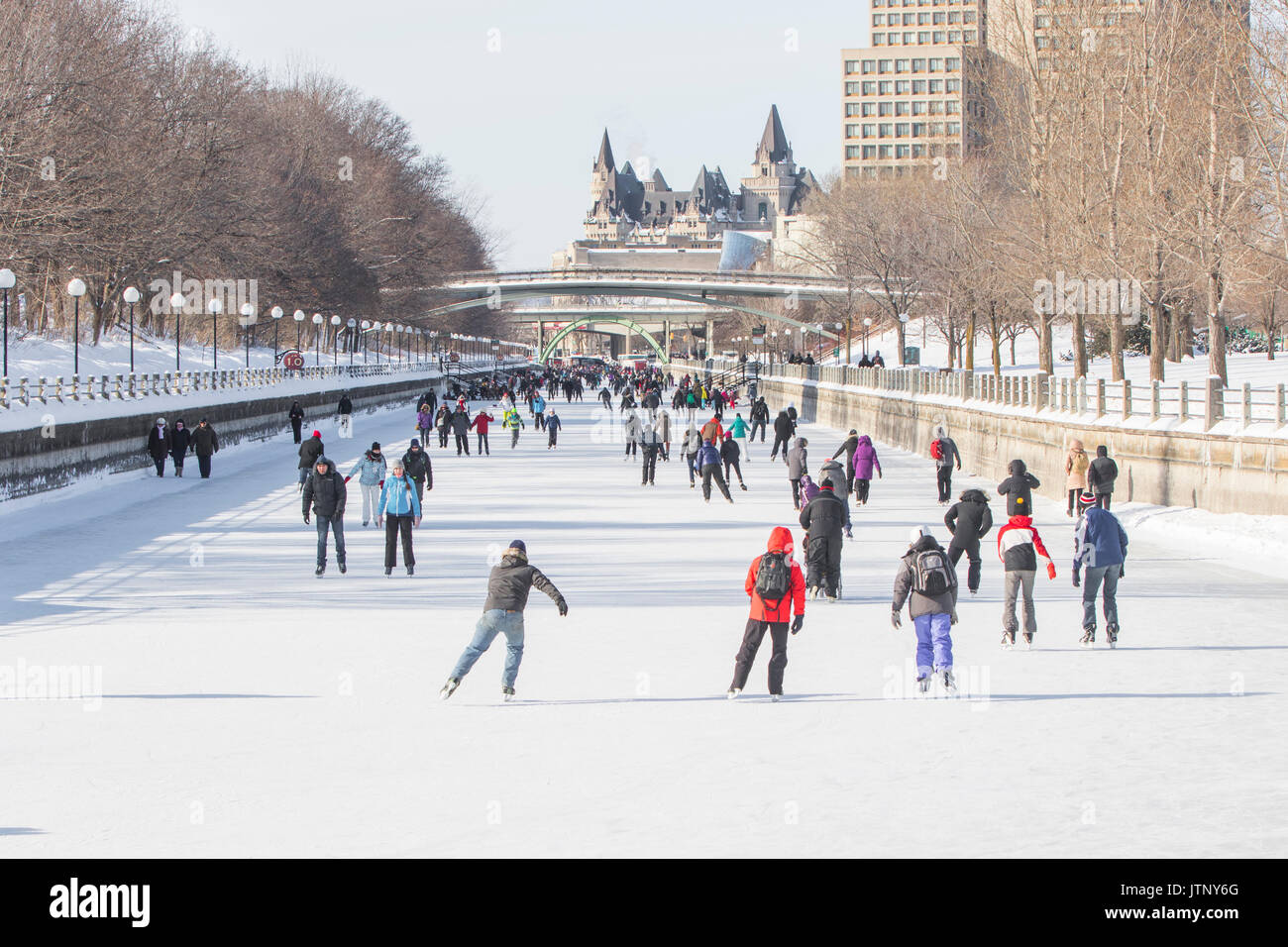 Pista di pattinaggio più lunga del mondo, Ottawa, Canada Foto Stock