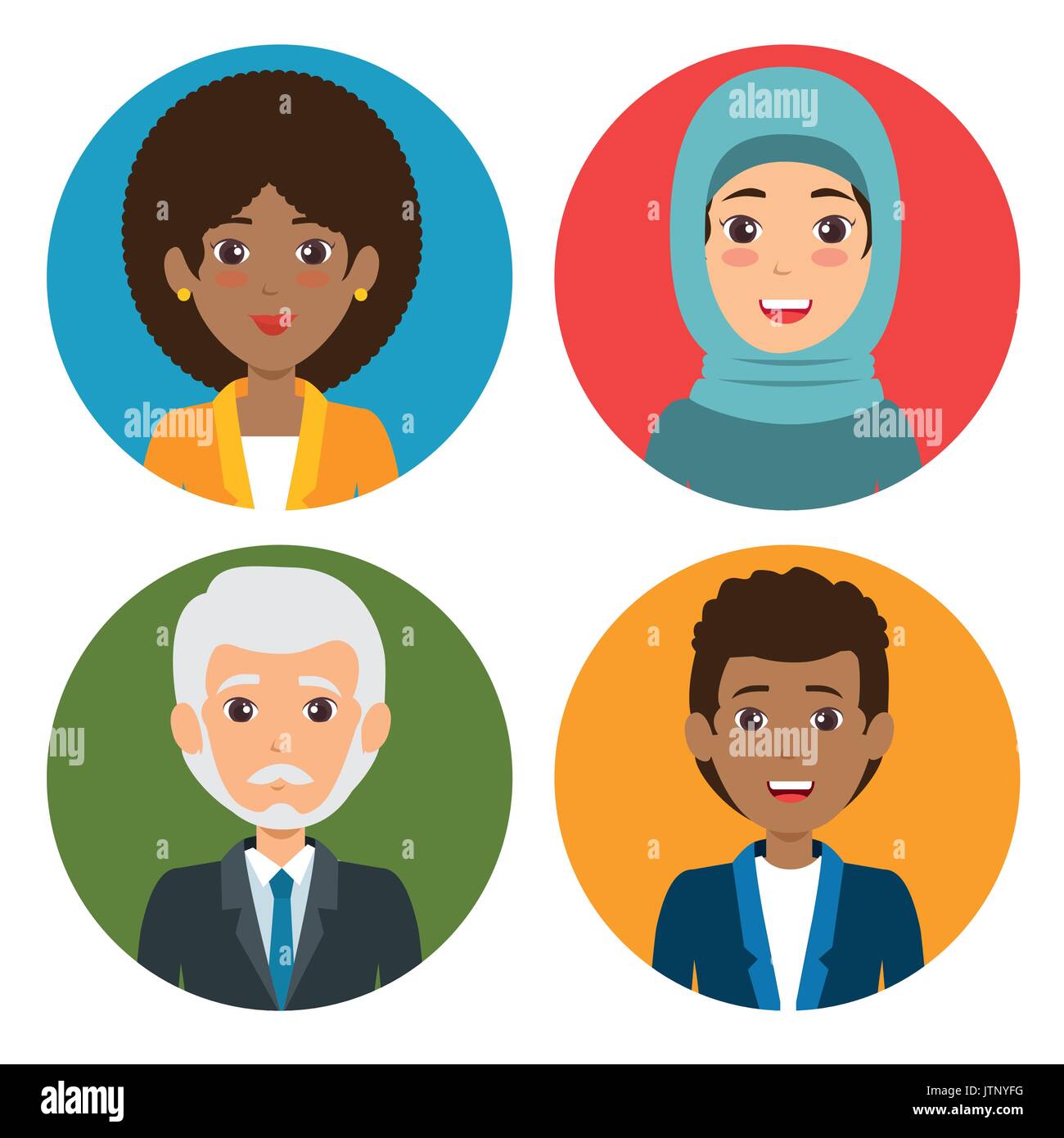 La diversità di persone Imposta icona illustrazione vettoriale graphic design Illustrazione Vettoriale