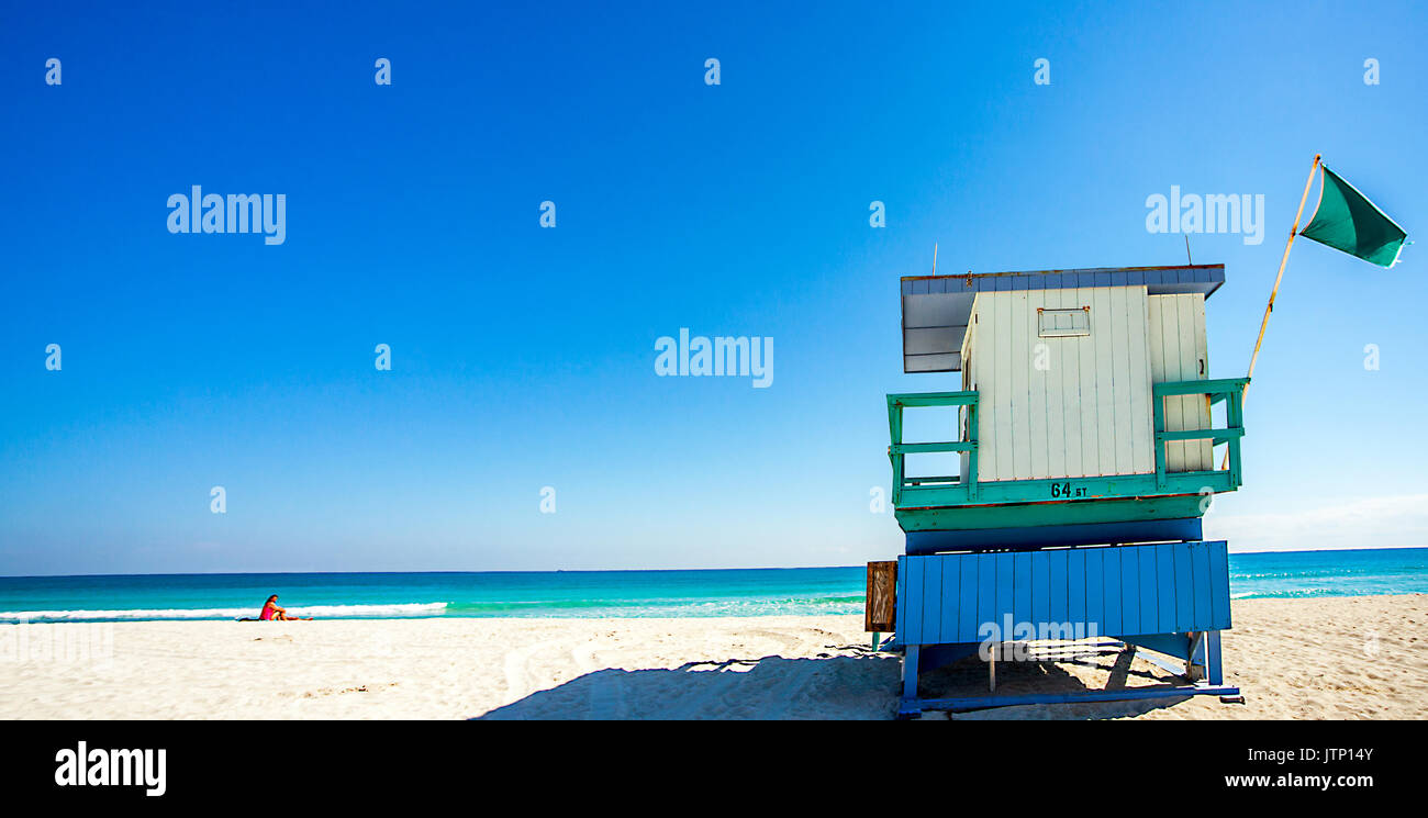 Beachguard seduta alta Miami Florida Foto Stock