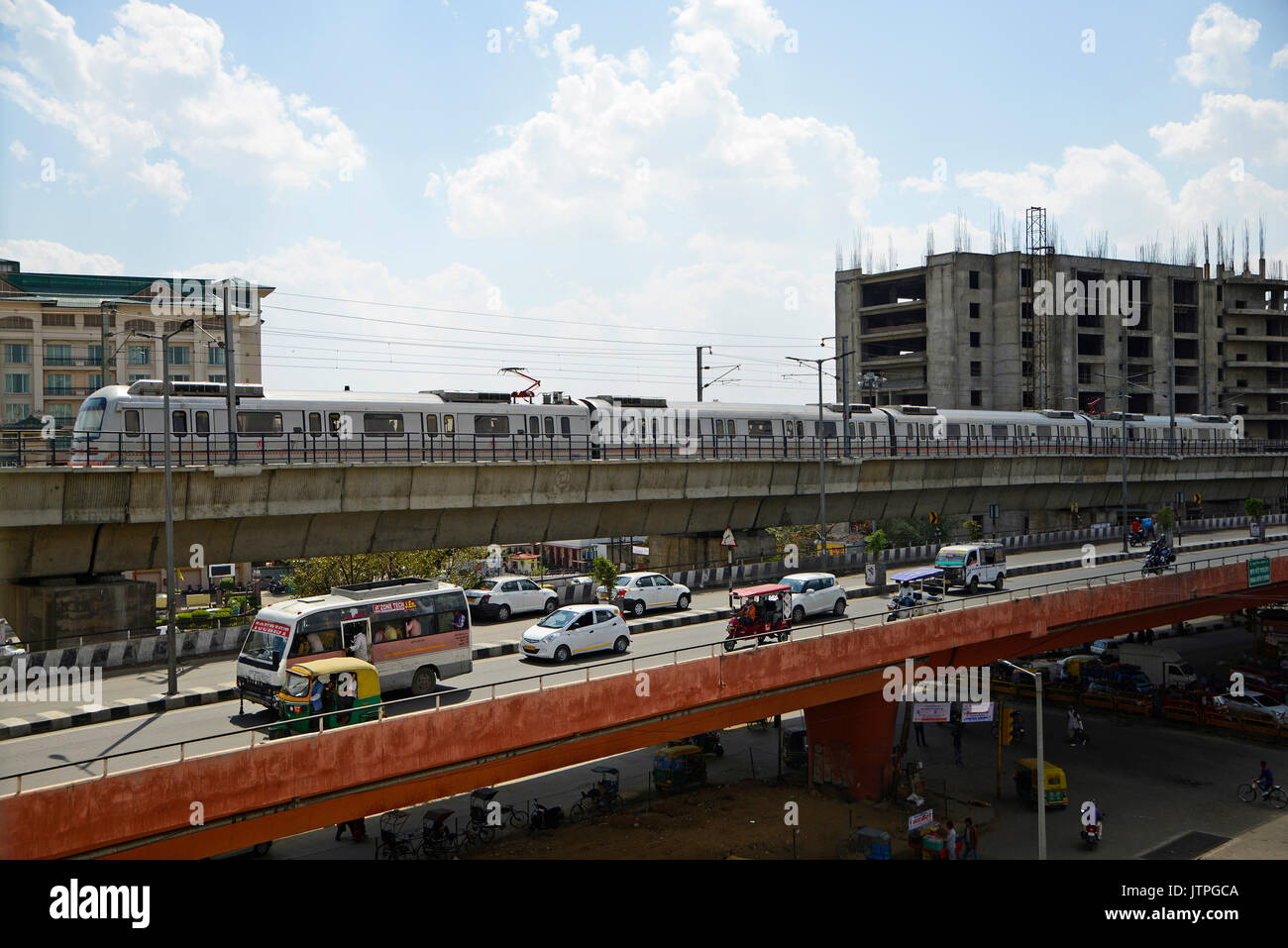 Treno della metropolitana nella città di Jaipur,l'India Foto Stock