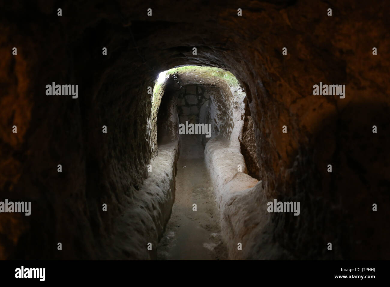 Ovaoren Città sotterranea in Cappadocia, Nevsehir, Turchia Foto Stock
