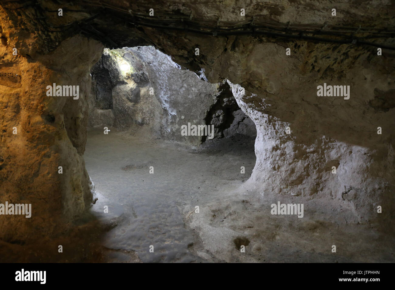 Ovaoren Città sotterranea in Cappadocia, Nevsehir, Turchia Foto Stock