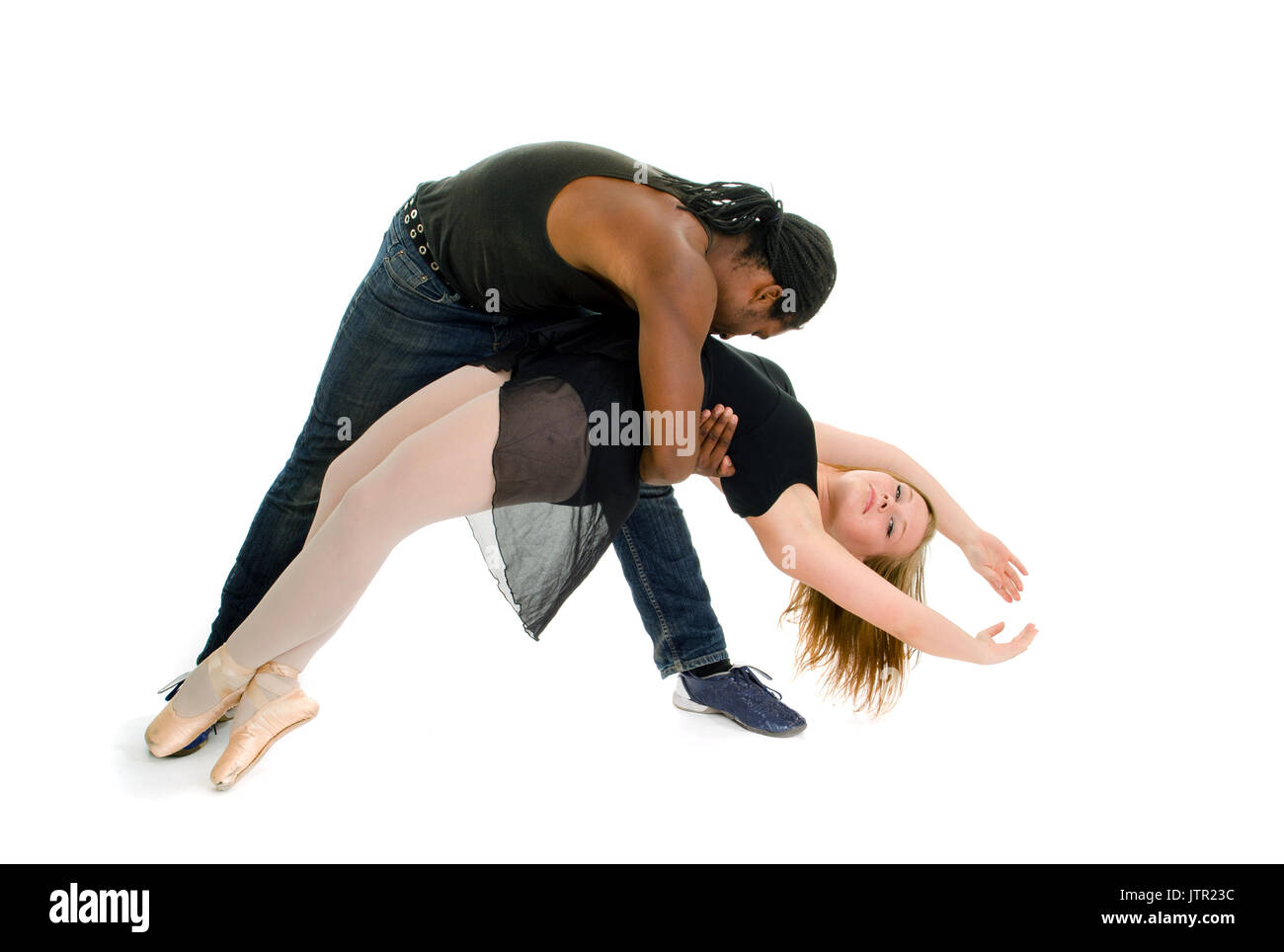 Danza Urbana di partner di ballo in un pas de deux Foto Stock