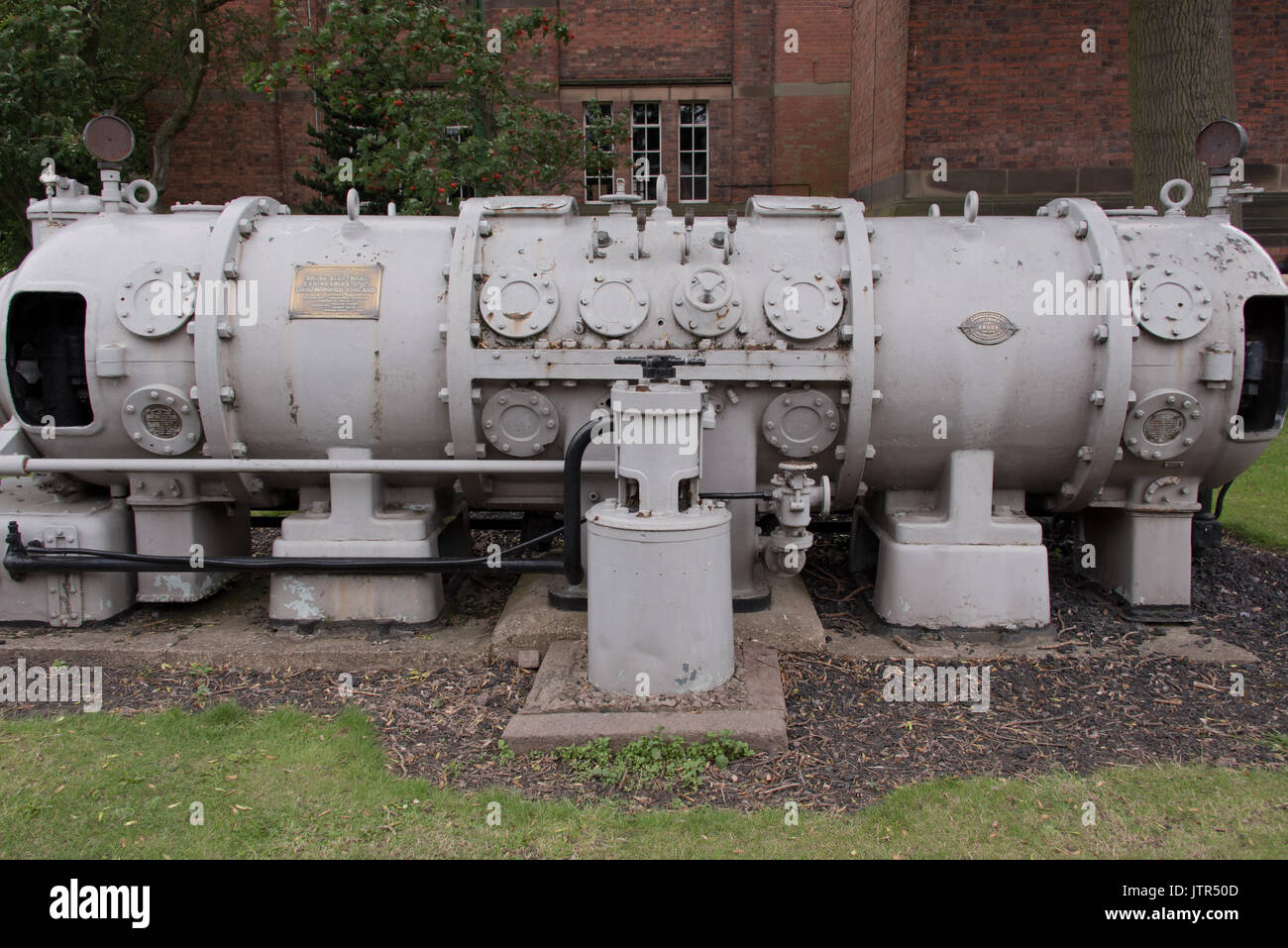 Spazzola di ingegneria elettrica co del motore a turbina Abbey Pumping Station è leicester del museo nazionale della scienza e della tecnologia in Leicester Foto Stock