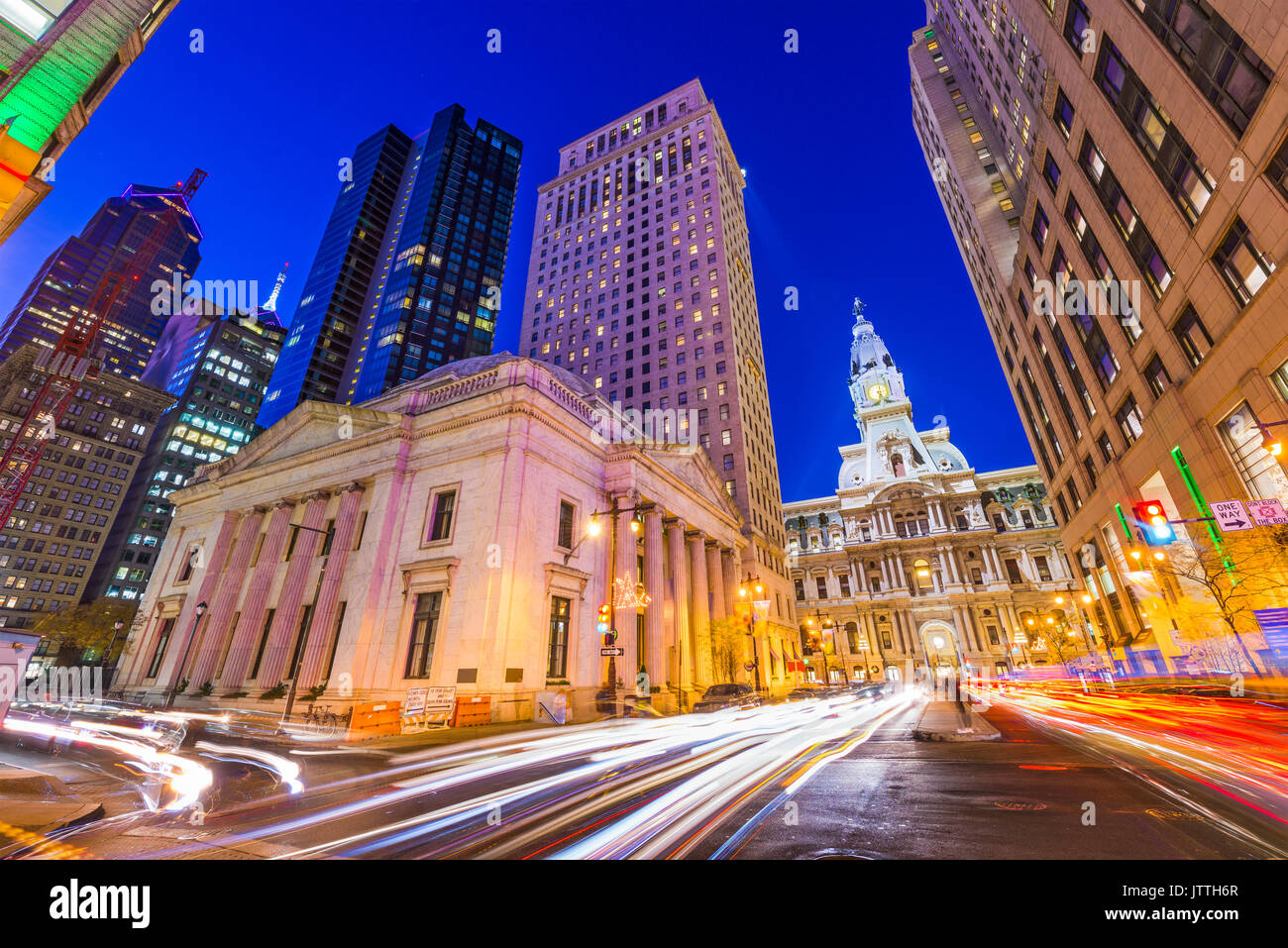 Philadelphia, Pennsylvania, USA downtown a city hall. Foto Stock