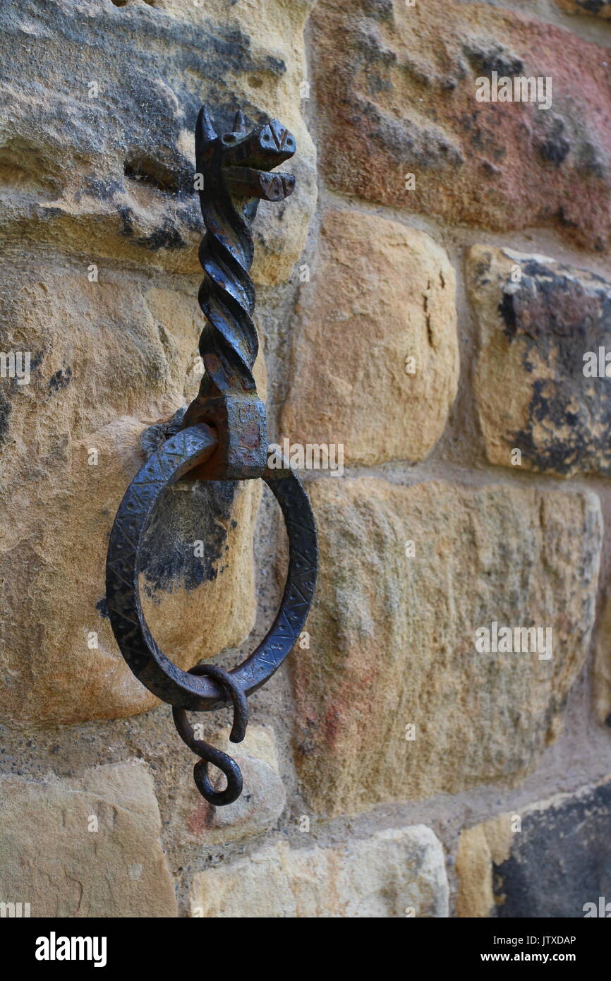 Ferro battuto dettaglio, Alnwick Castle, Northumberland Foto Stock