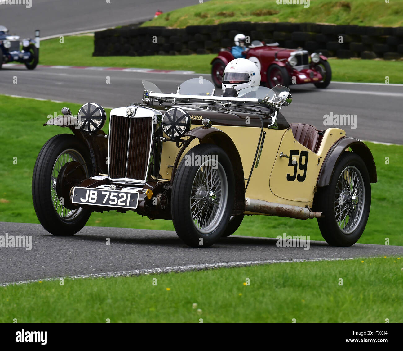 Andy King, MG PB Crema Cracker MMM MG Registro con Austin invito, VSCC, Formula Vintage, Round 3, Shuttleworth e il Nuffield trofei, Cadwell Pa Foto Stock