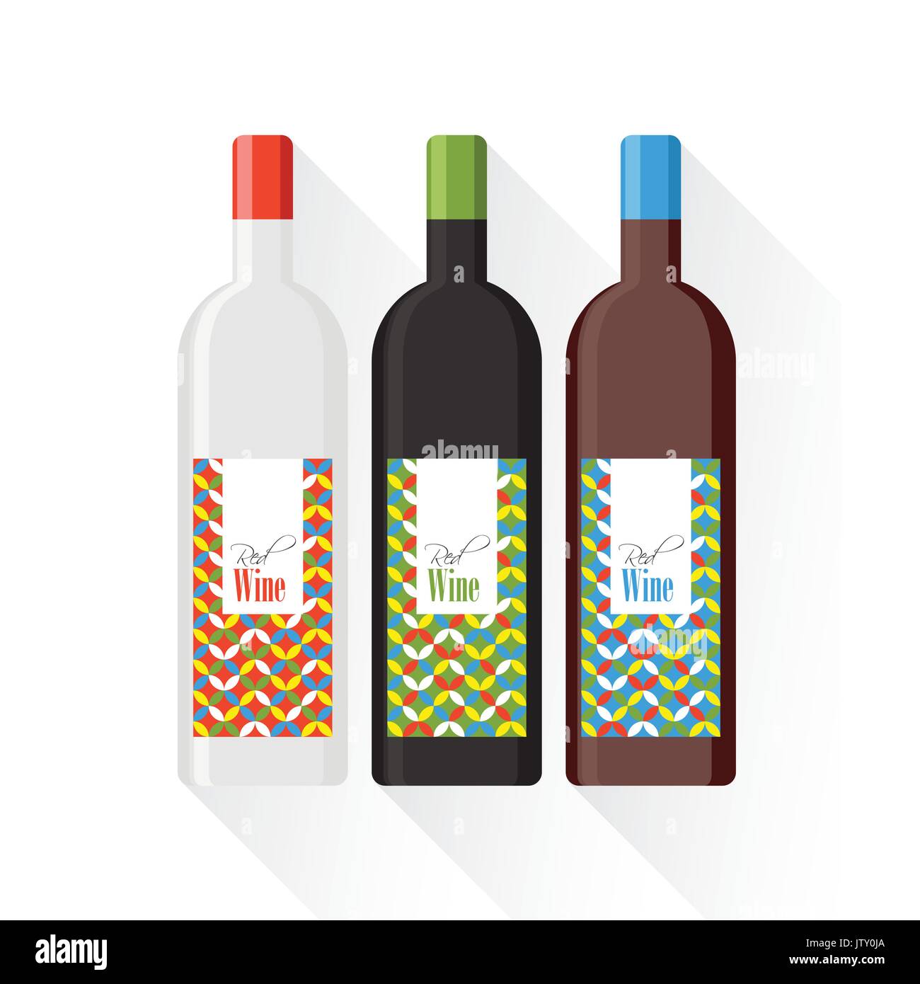 Bottiglia di vino. design piatto. illustrazione vettoriale. utensile di cottura. Cucina roba. Illustrazione Vettoriale