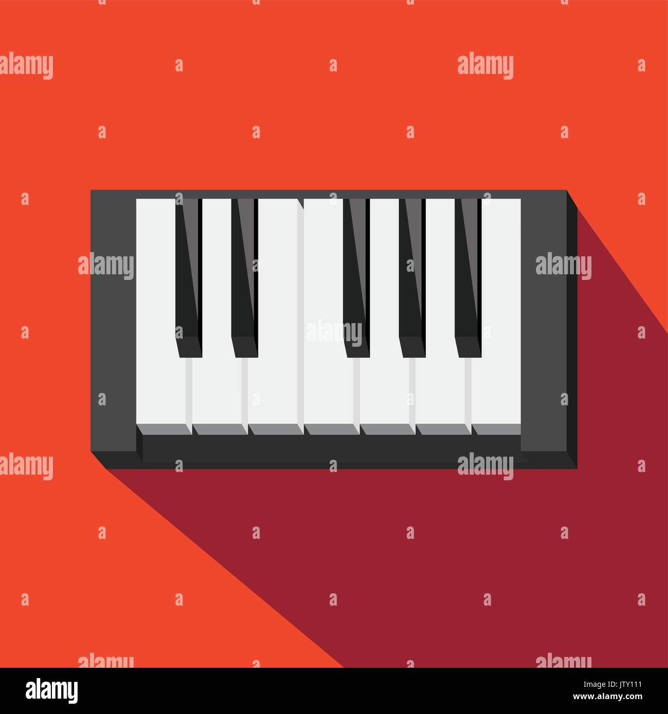 Icona di pianoforte. audio e musica di icona. design piatto. illustrazione vettoriale. Illustrazione Vettoriale